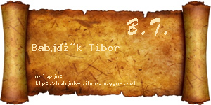 Babják Tibor névjegykártya