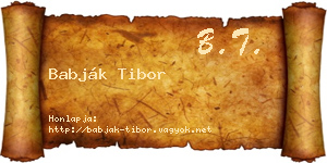 Babják Tibor névjegykártya
